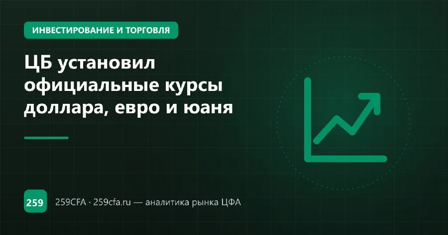 ЦБ установил официальные курсы доллара, евро и юаня