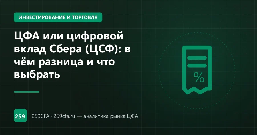 ЦФА или цифровой вклад Сбера (ЦСФ): в чём разница и что выбрать