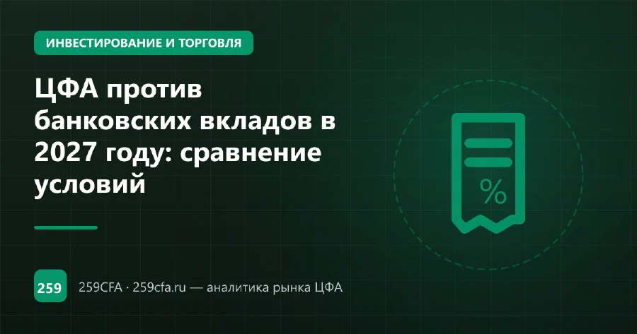 ЦФА против банковских вкладов в 2027 году: сравнение условий