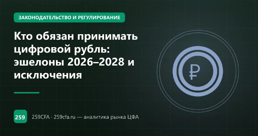 Кто обязан принимать цифровой рубль: эшелоны 2026–2028 и исключения