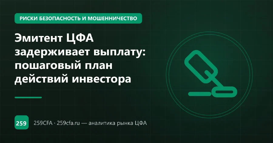 Эмитент ЦФА задерживает выплату: пошаговый план действий инвестора