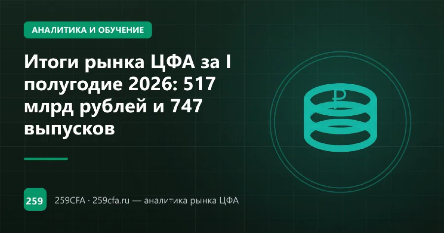 Итоги рынка ЦФА за I полугодие 2026: 517 млрд рублей и 747 выпусков