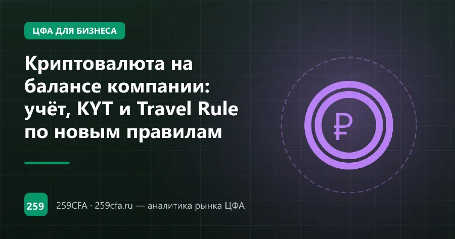 Криптовалюта на балансе компании: учёт, KYT и Travel Rule по новым правилам
