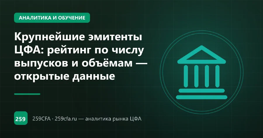 Крупнейшие эмитенты ЦФА: рейтинг по числу выпусков и объёмам — открытые данные