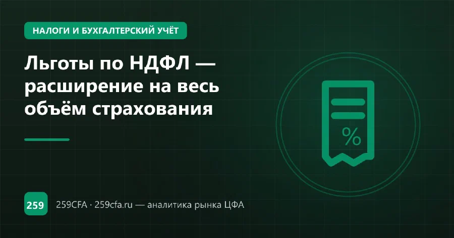 Льготы по НДФЛ — расширение на весь объём страхования