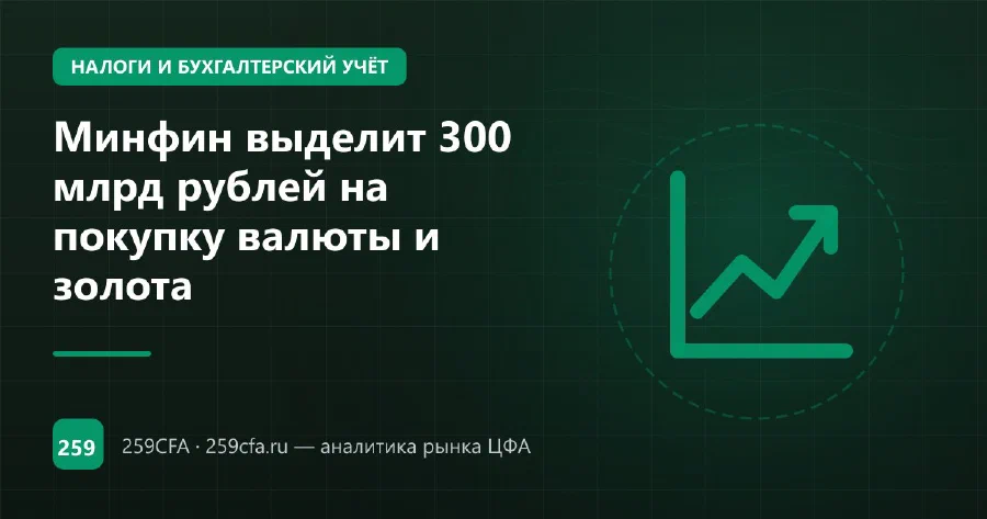 Минфин выделит 300 млрд рублей на покупку валюты и золота