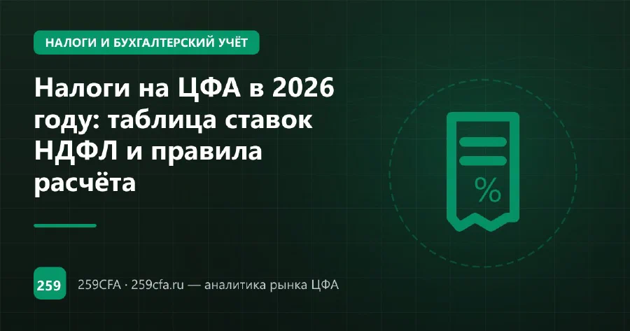 Налог на ЦФА в 2026 году: ставки НДФЛ, таблица и правила расчёта