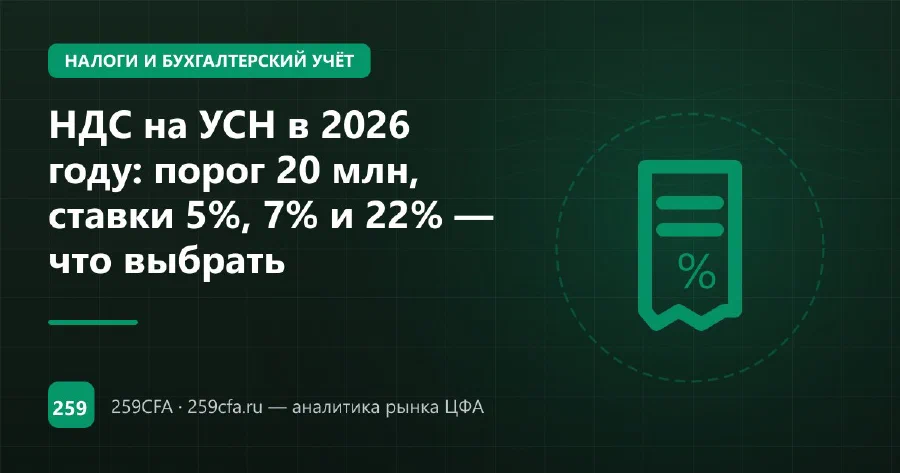 НДС на УСН в 2026 году: порог 20 млн, ставки 5%, 7% и 22% — что выбрать