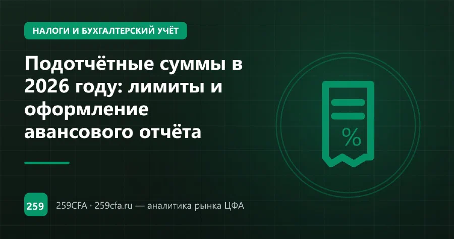 Подотчётные суммы в 2026 году: лимиты и оформление авансового отчёта