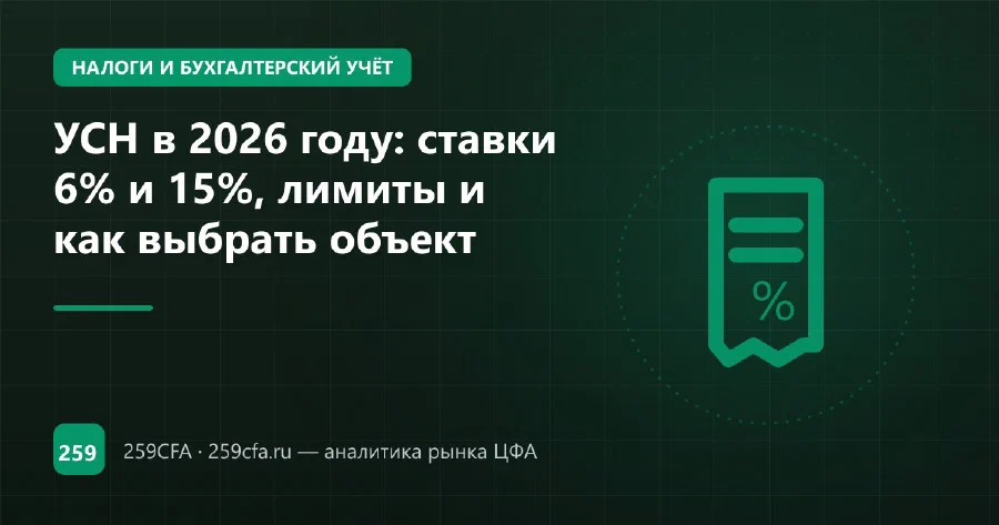 УСН в 2026 году: ставки 6% и 15%, лимиты и как выбрать объект