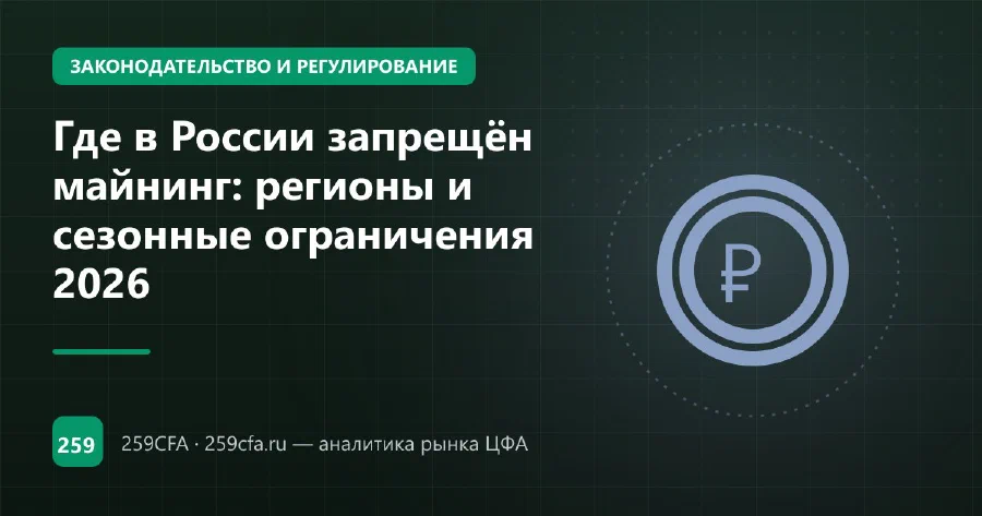 Где в России запрещён майнинг: регионы и сезонные ограничения 2026